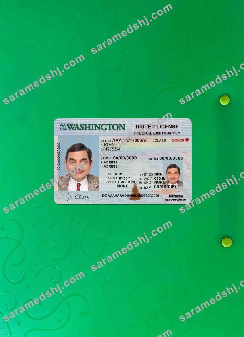 USA Washington driving license template in PSD format (2018 – present) photolook FRONT